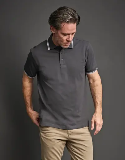 Luxury Stripe Stretch Polo